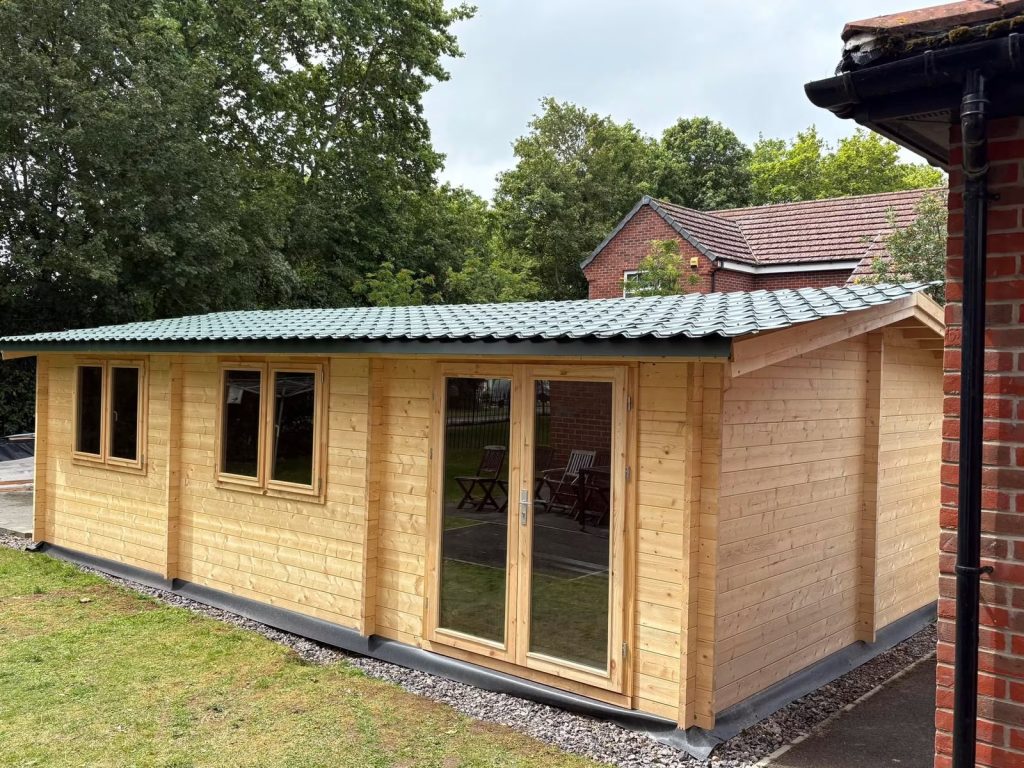 A workshop shed complete with tin roof.